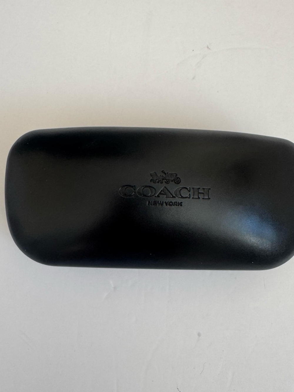Coach Black Embossed Logo Eyeglass Case
